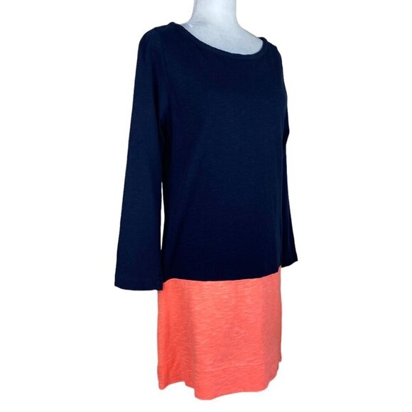 J.Crew Maritime Colorblock Shift Dress in Navy Blue n Bright Melon Women's Sz Sm - Picture 8 of 12